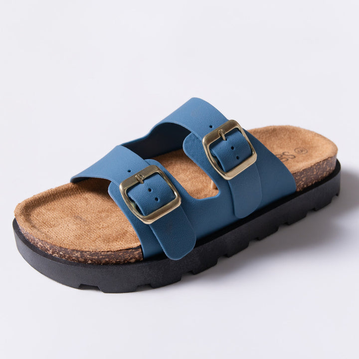 Blue Chunky Double Buckle Slider