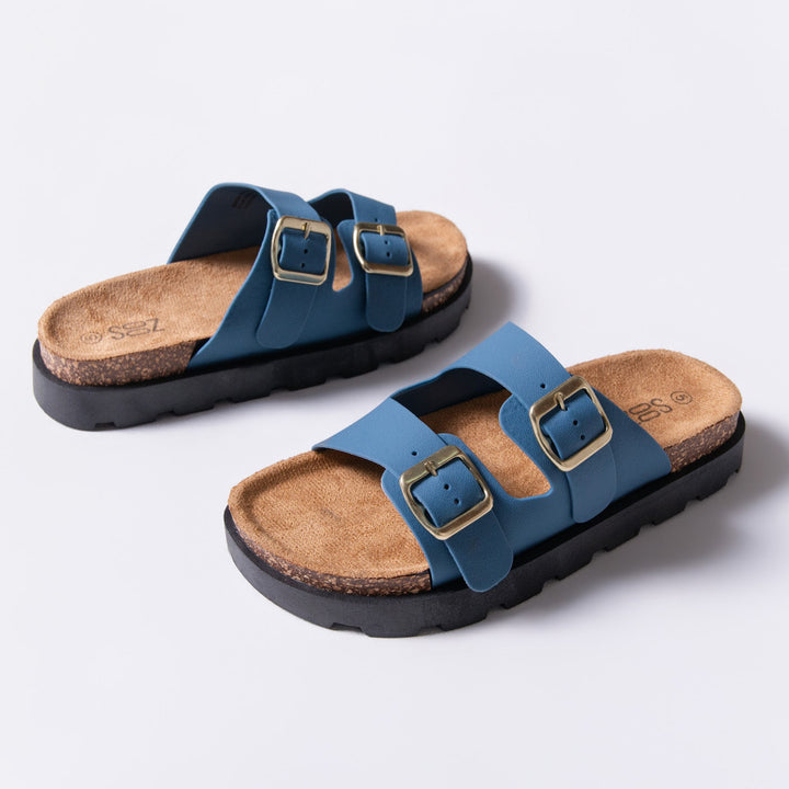 Blue Chunky Double Buckle Slider