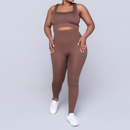Ladies Brown Gym Top