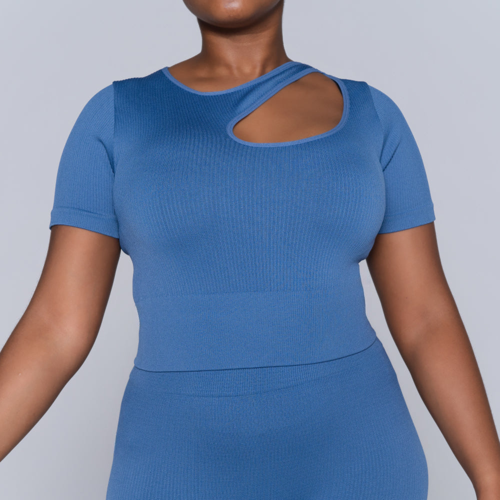 Blue Active Wear Gym Top