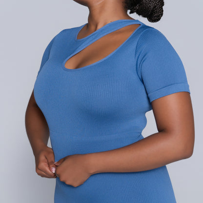 Blue Active Wear Gym Top