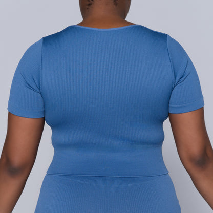 Blue Active Wear Gym Top