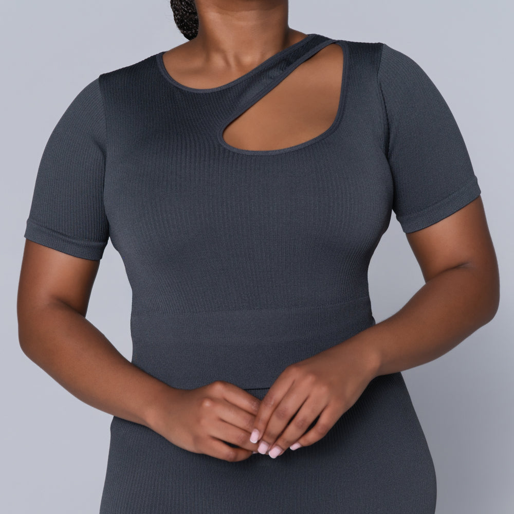 Grey Active Wear Gym Top