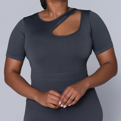 Grey Active Wear Gym Top