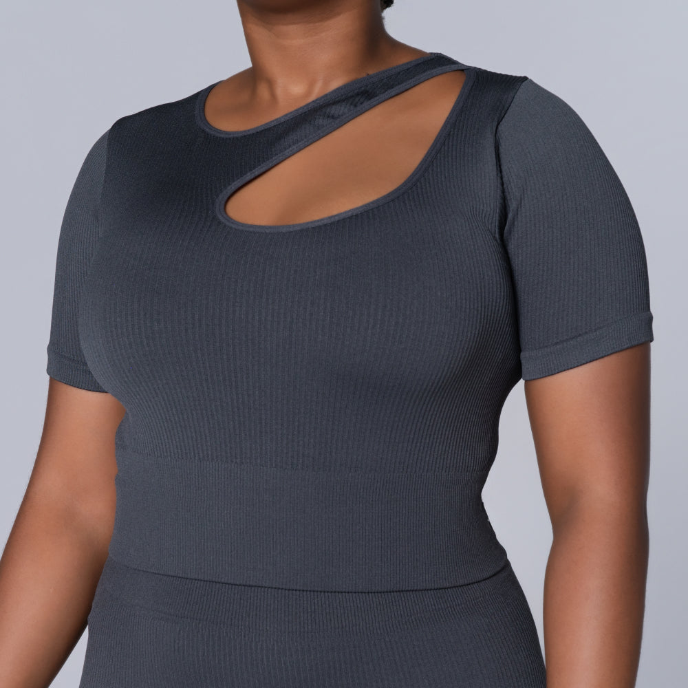 Grey Active Wear Gym Top