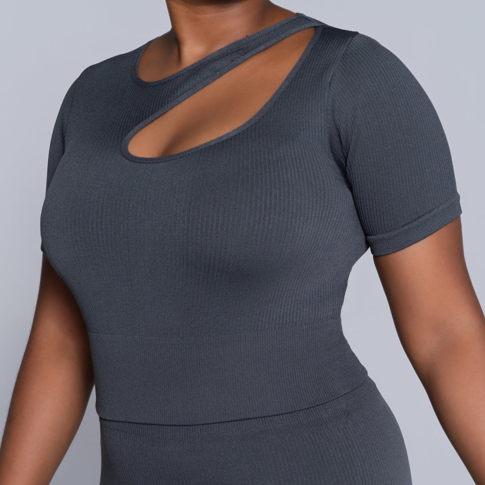 Grey Active Wear Gym Top