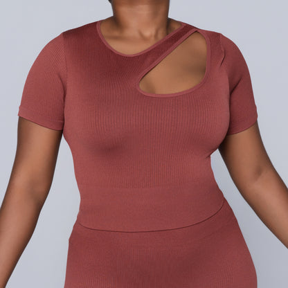 Rust Active Wear Gym Top