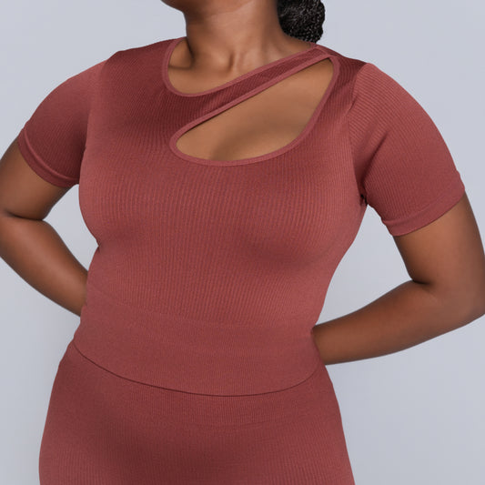 Rust Active Wear Gym Top