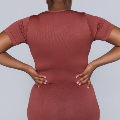 Rust Active Wear Gym Top