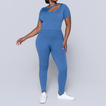 Blue Active Wear Gym Top