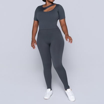 Grey Active Wear Gym Top