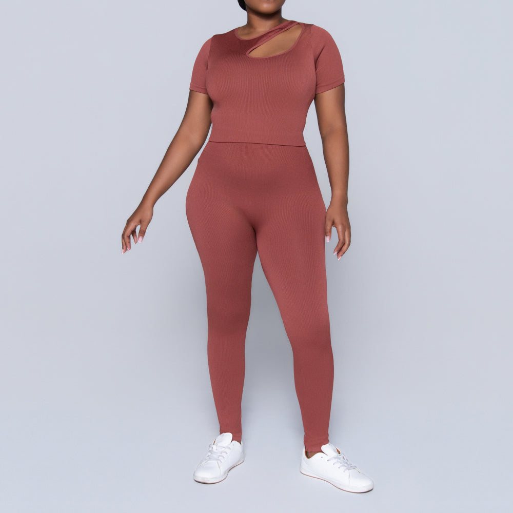 Rust Active Wear Gym Top