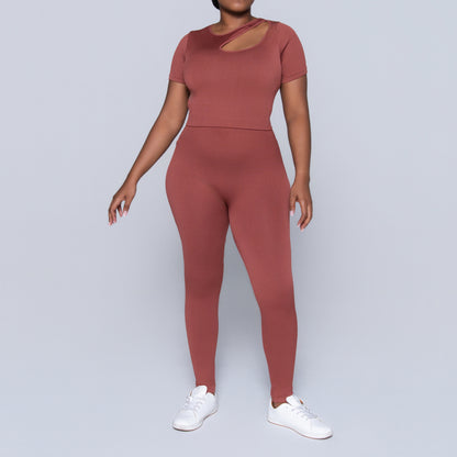 Rust Active Wear Gym Top