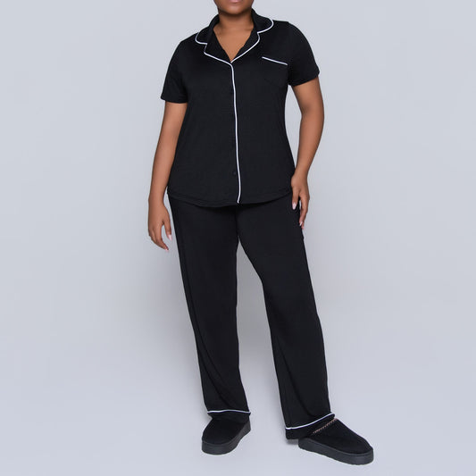 Short Sleeve Button Down Pyjama Set