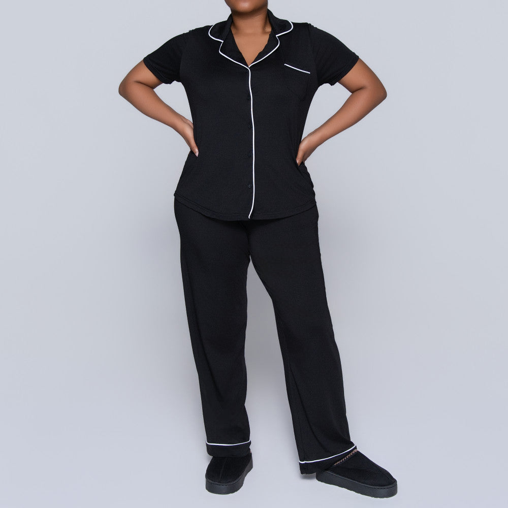 Short Sleeve Button Down Pyjama Set