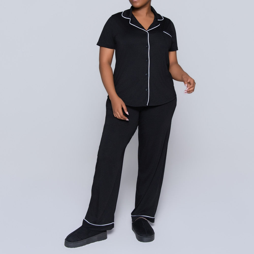 Short Sleeve Button Down Pyjama Set