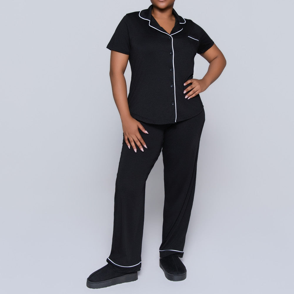 Short Sleeve Button Down Pyjama Set