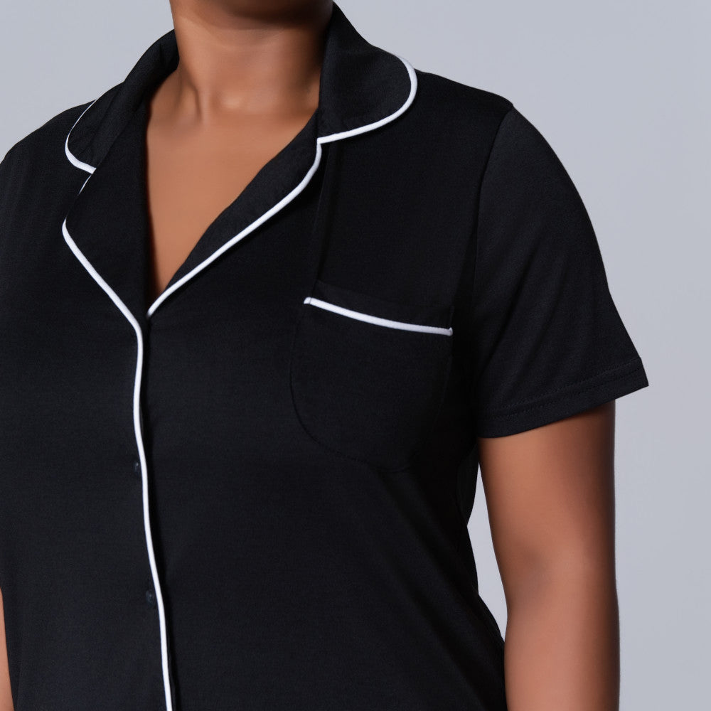 Short Sleeve Button Down Pyjama Set