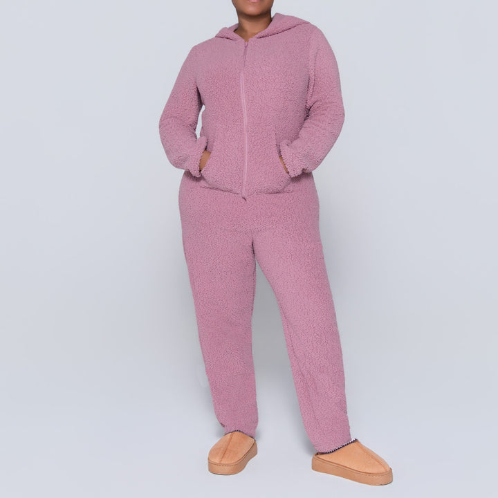 Mauve Coral Hooded Onesie