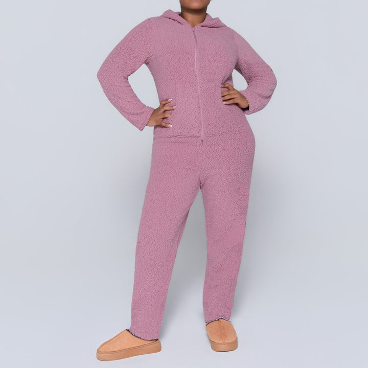 Mauve Coral Hooded Onesie