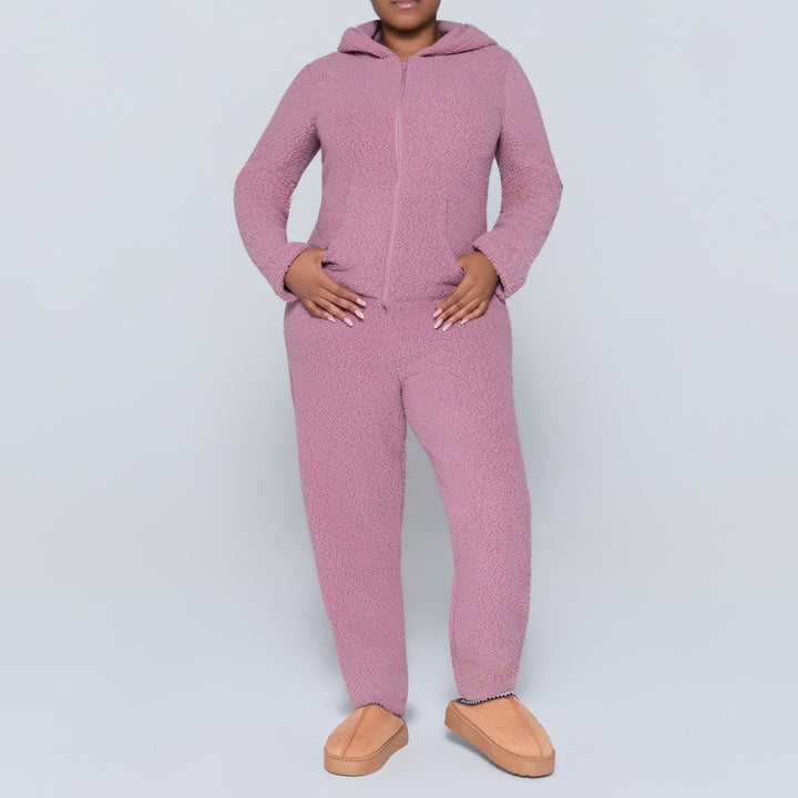 Mauve Coral Hooded Onesie