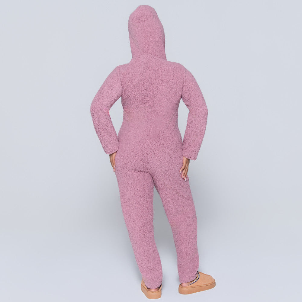 Mauve Coral Hooded Onesie