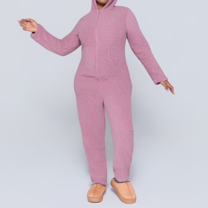Mauve Coral Hooded Onesie