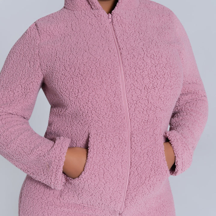 Mauve Coral Hooded Onesie