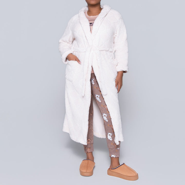 Cream Coral Velour Gown