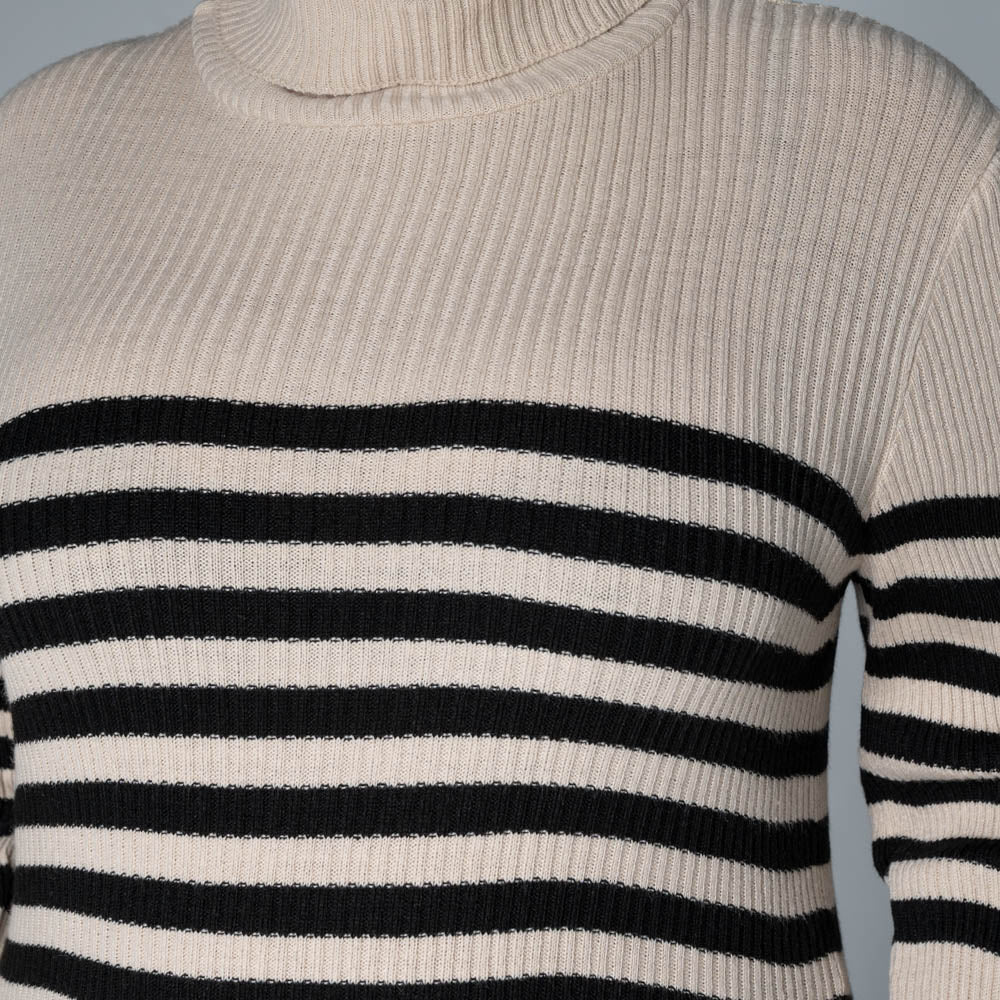 Stone Stripe  Poloneck Jumper