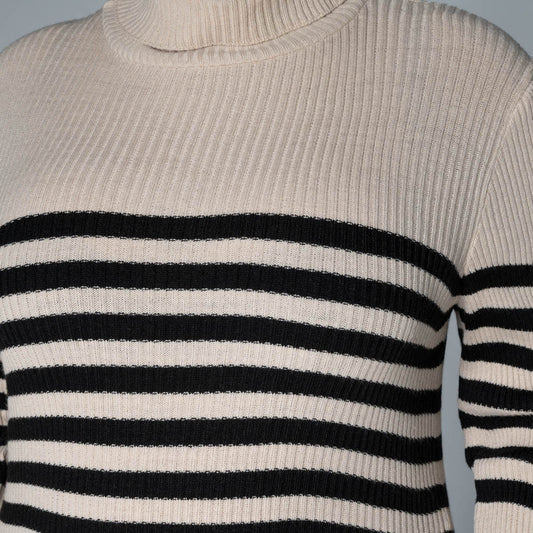 Stone Stripe  Poloneck Jumper
