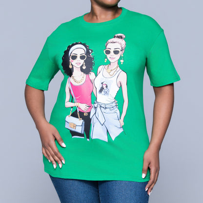 Emerald Statement Print Oversized Tee