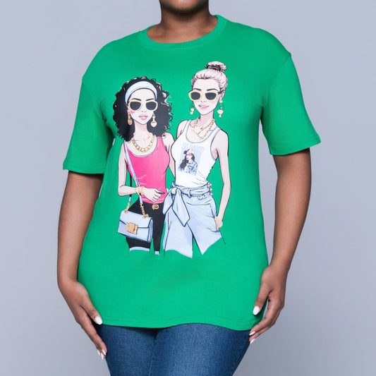 Emerald Statement Print Oversized Tee