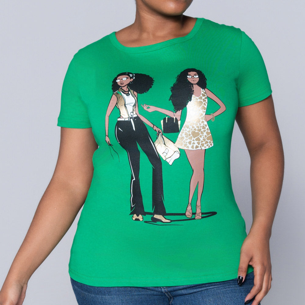 Emerald Handbag Print Top