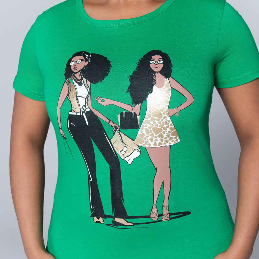 Emerald Handbag Print Top