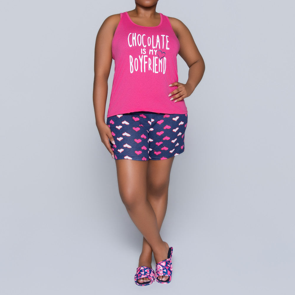 Cerise Shorty Pyjamas Set