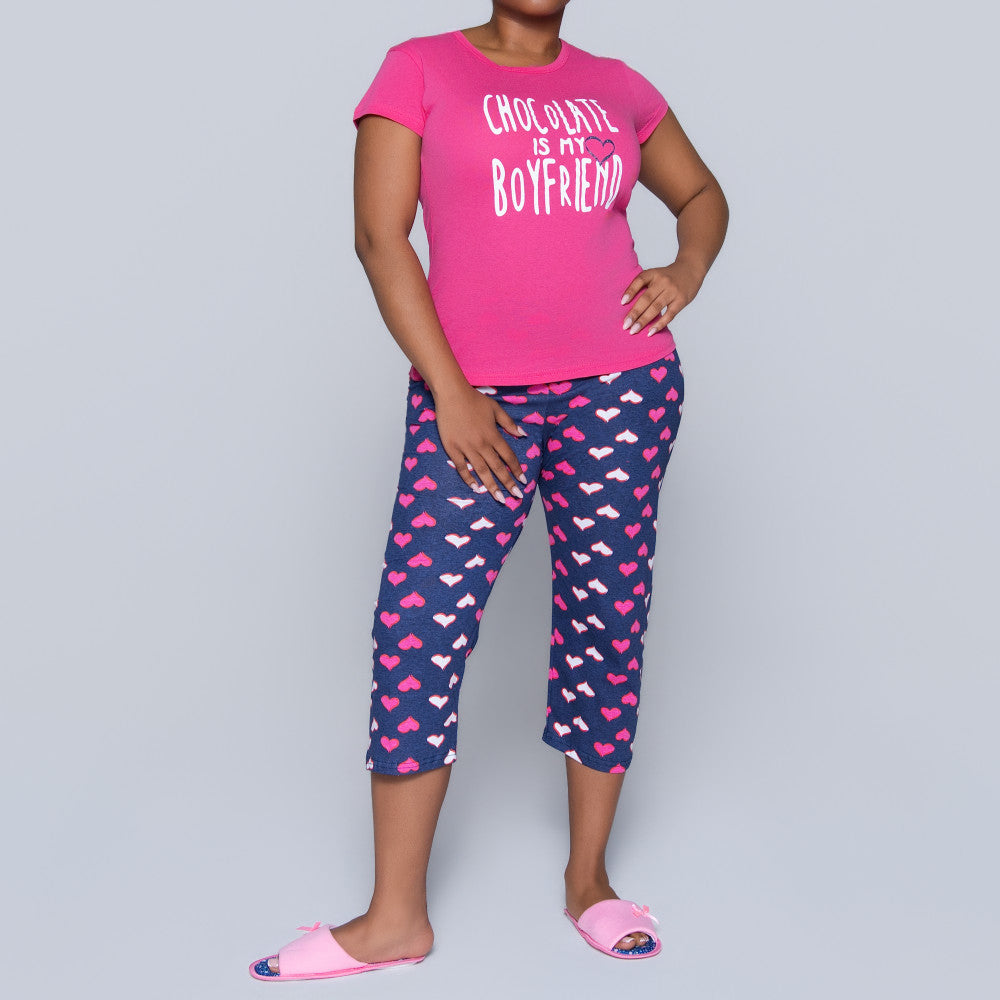 Statement Print 3/4 Ladies Pyjama Set