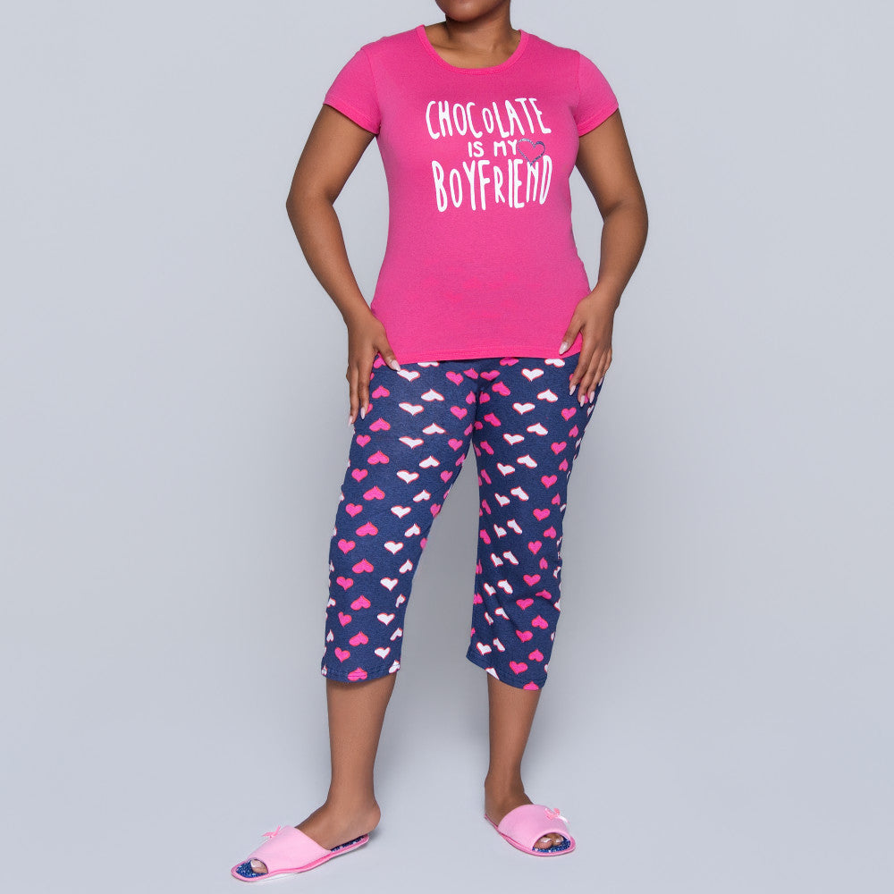 Statement Print 3/4 Ladies Pyjama Set