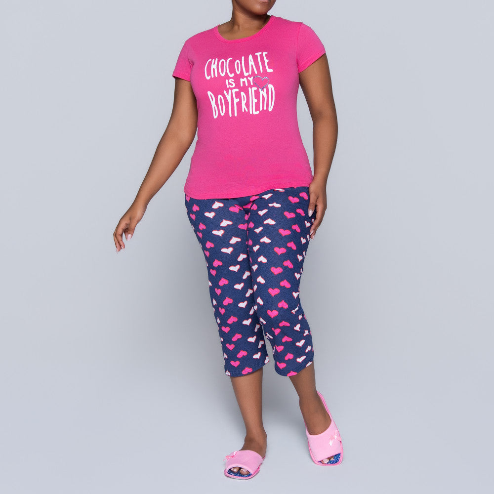 Statement Print 3/4 Ladies Pyjama Set