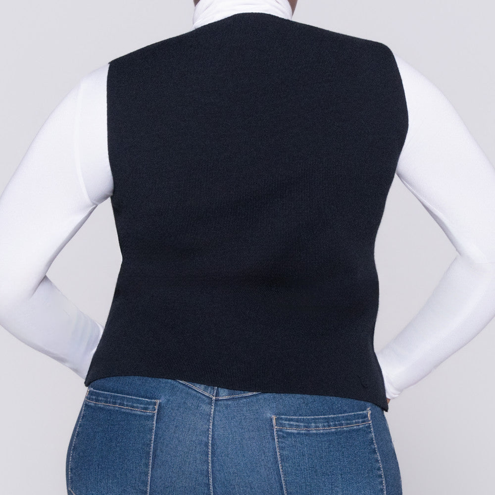 Black Sleeveless Knitted Top