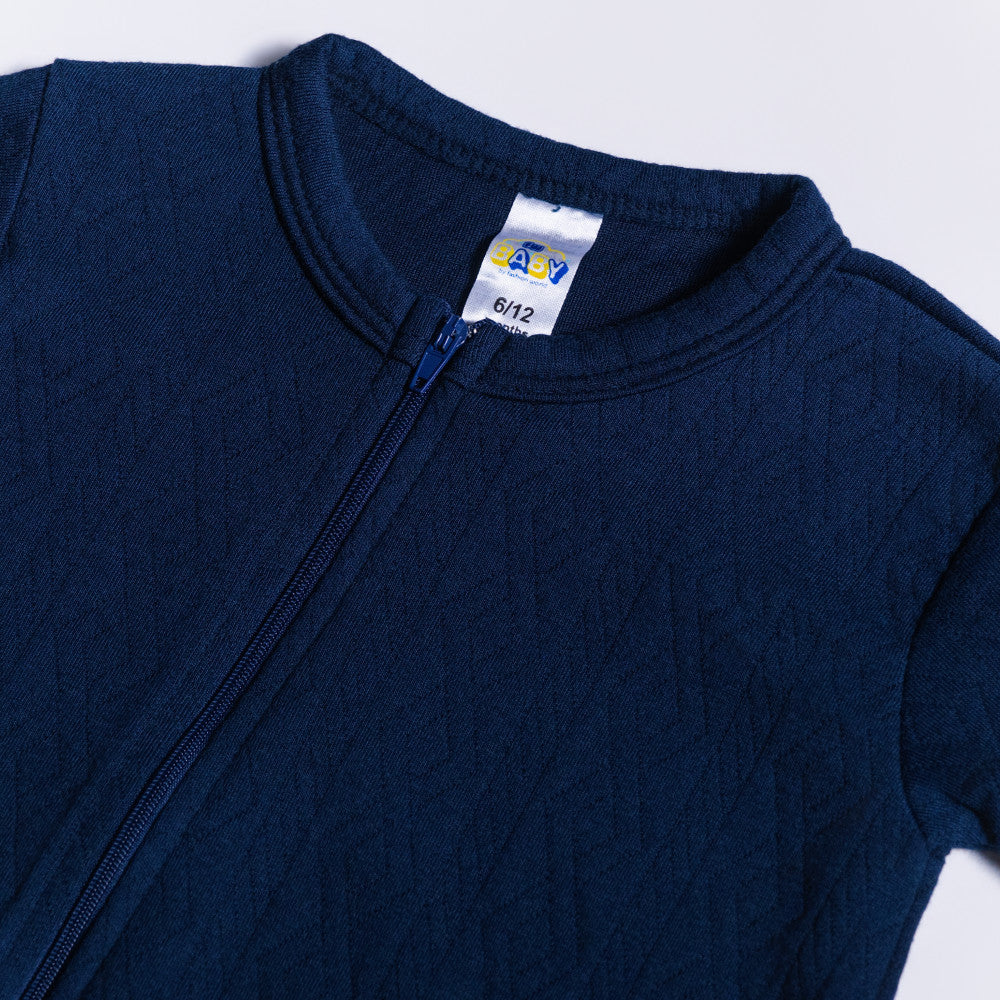 Navy Zip Close Babygrow