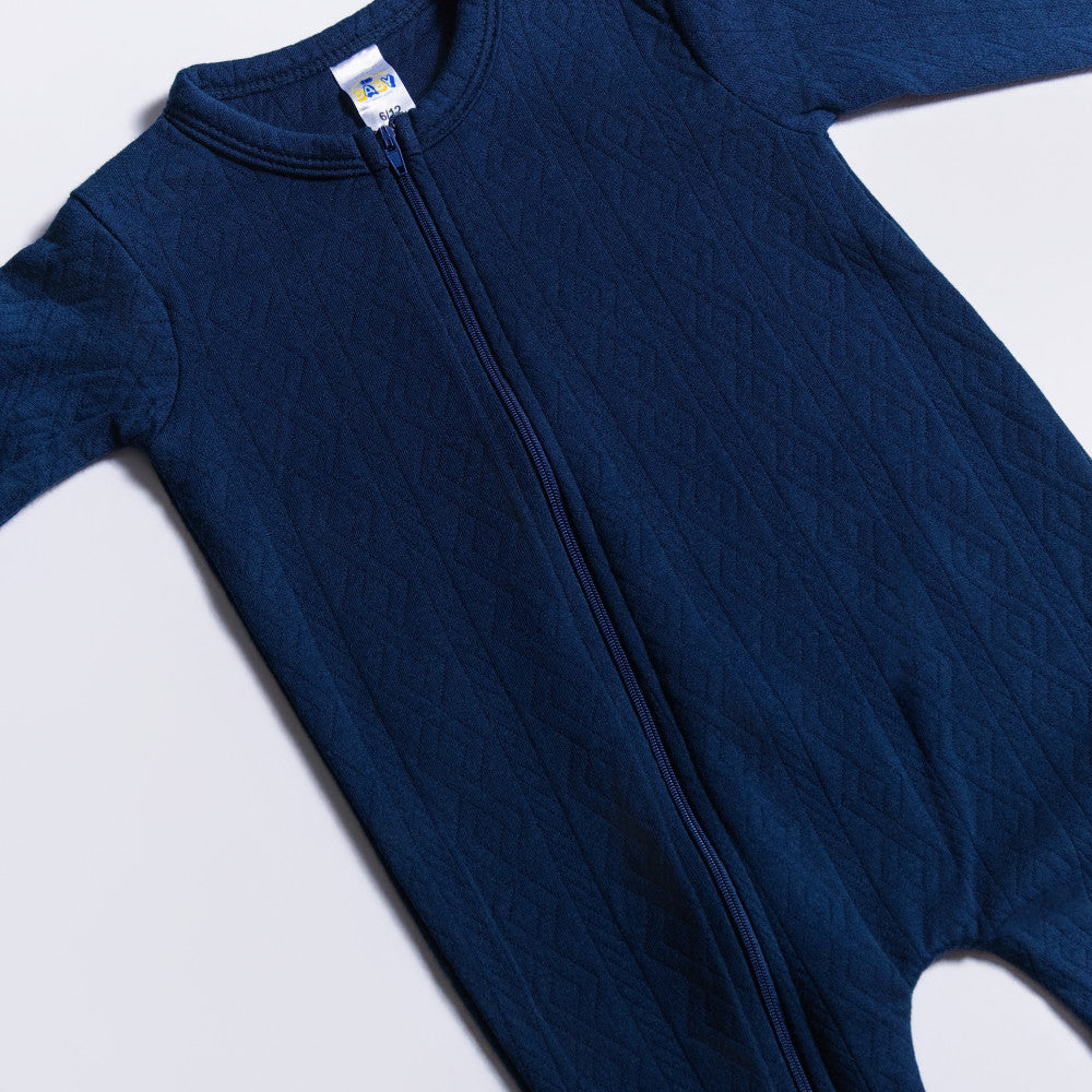 Navy Zip Close Babygrow