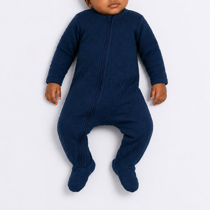 Navy Zip Close Babygrow