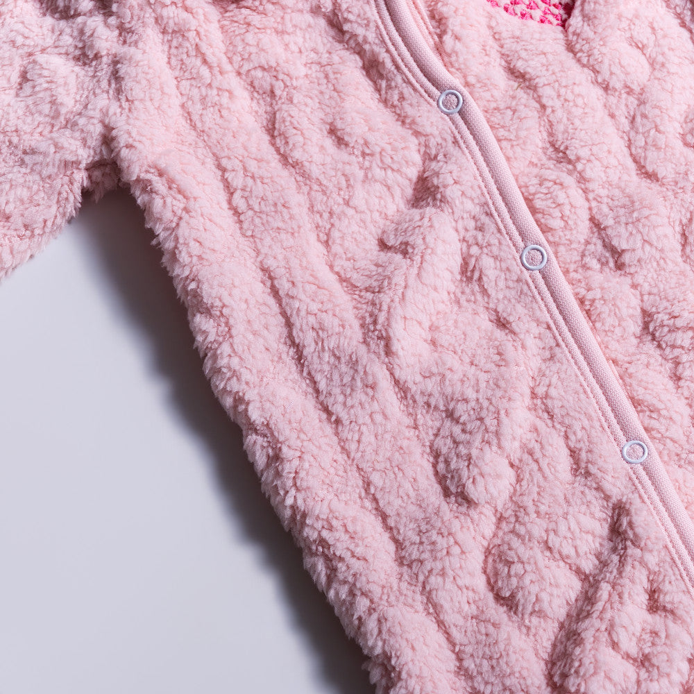 Mink Collar Edit Fleece  Babygrow/Sleepsuit ( Poppers)