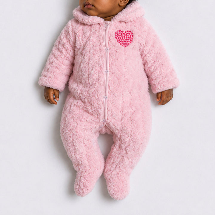 Mink Collar Edit Fleece  Babygrow/Sleepsuit ( Poppers)