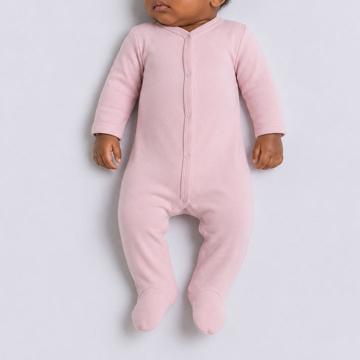 Plain Mink Footed Babygrow ( Poppers)