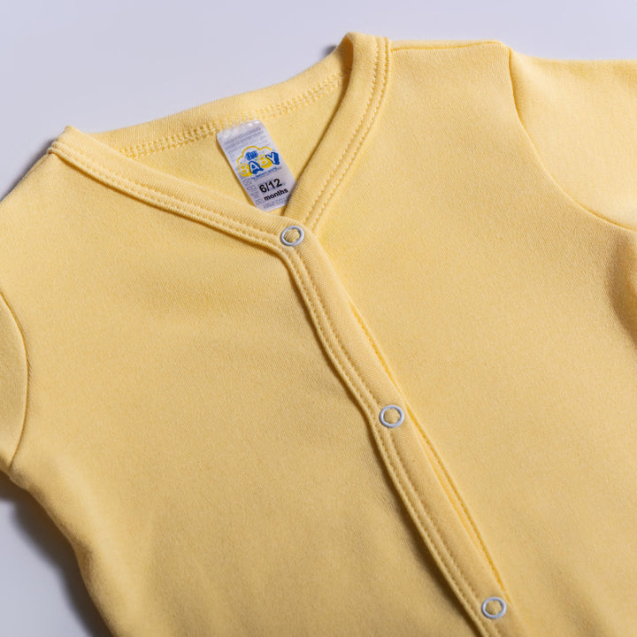 Plain Yellow Footed Babygrow ( Poppers)