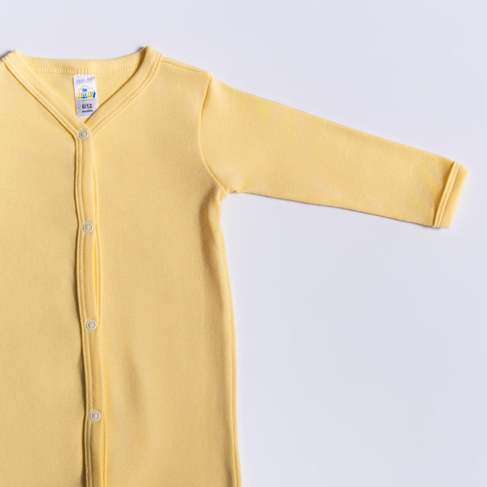 Plain Yellow Footed Babygrow ( Poppers)