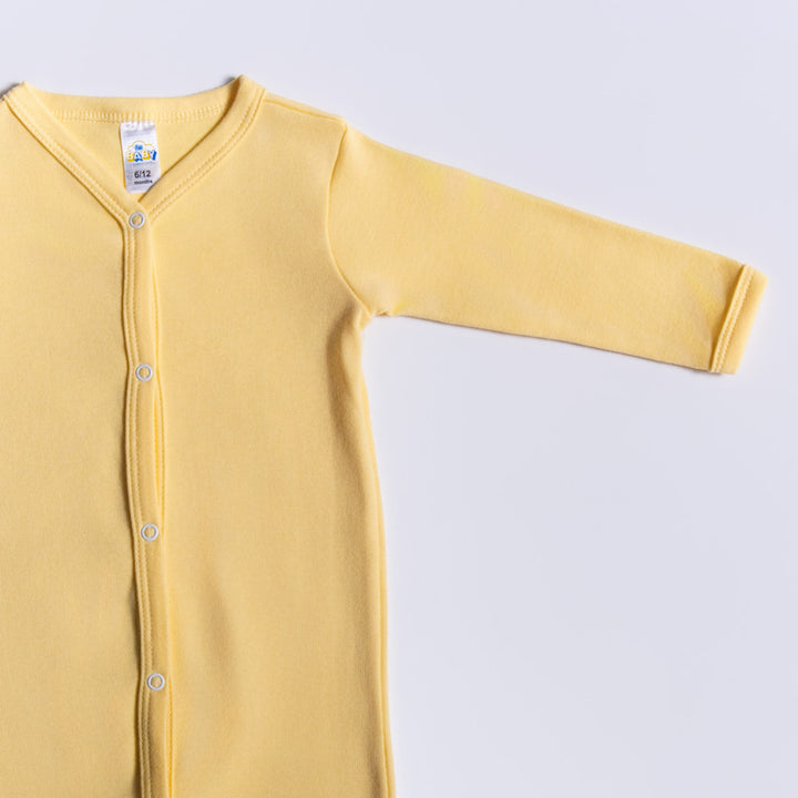Plain Yellow Footed Babygrow ( Poppers)