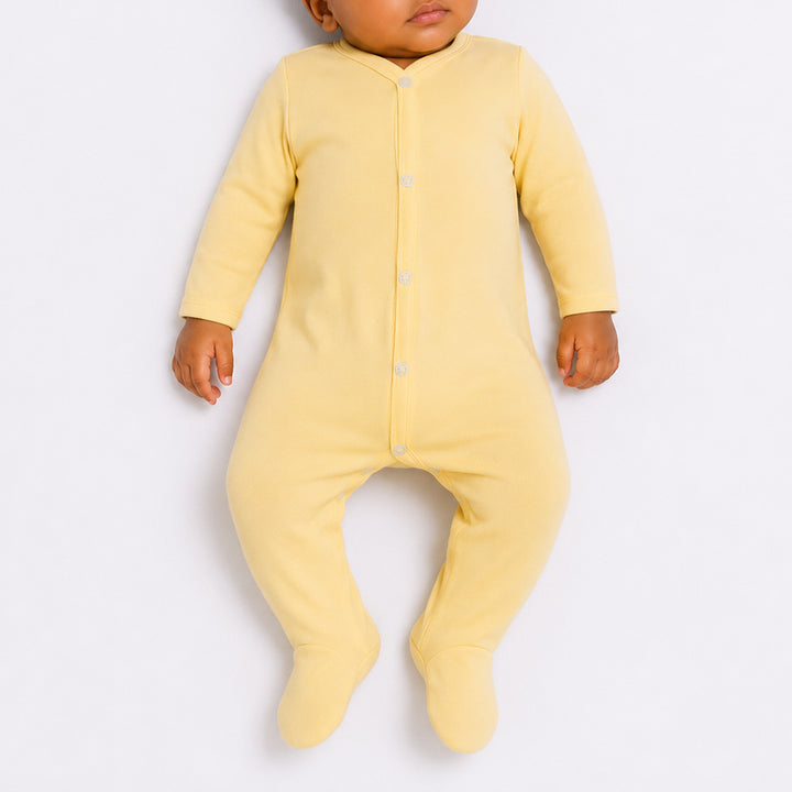 Plain Yellow Footed Babygrow ( Poppers)